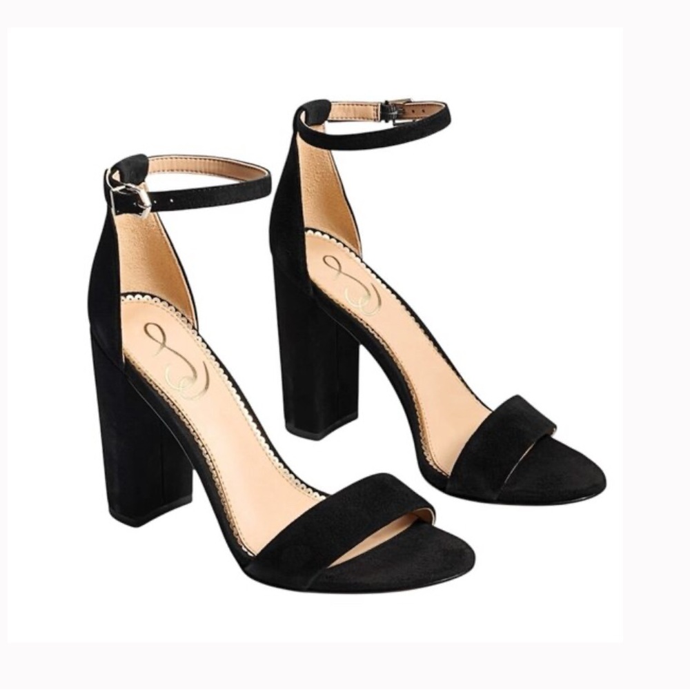Sam Edelman Black Suede Block Heels
